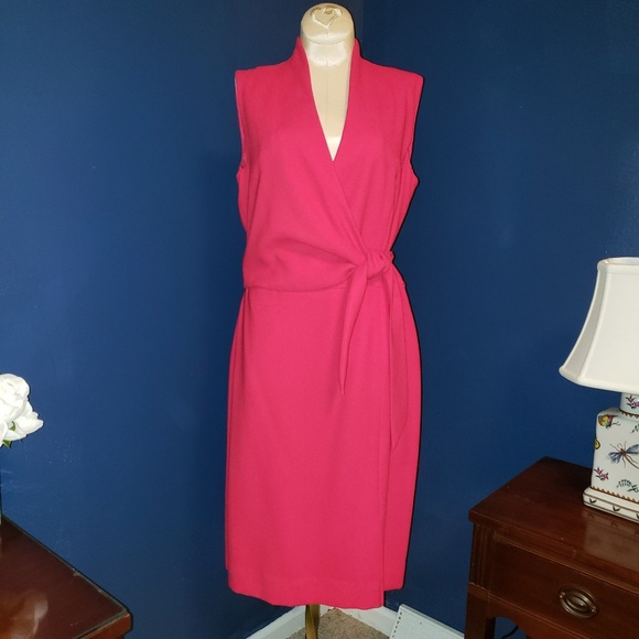 Jones New York Dresses & Skirts - Pink faux wrap dress with back zipper Jones New York Dresses & Skirts - Pink faux wrap dress with back zipper